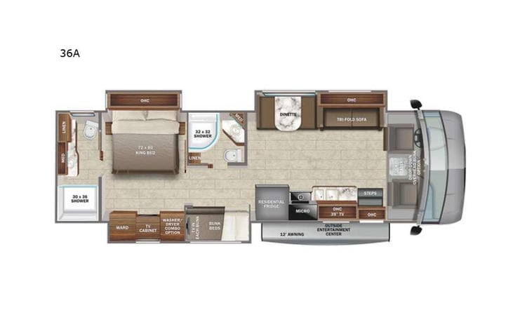 Representative floor plan provided by a trusted RVshare partner.