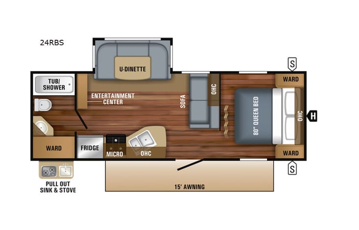 Representative floor plan provided by a trusted RVshare partner.