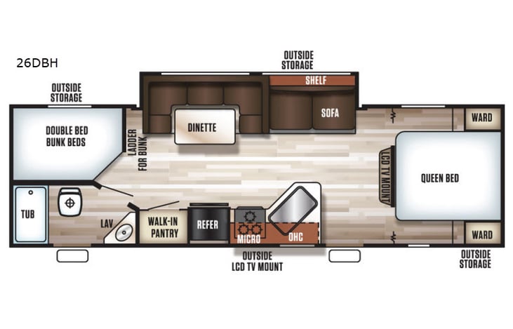 Representative floor plan provided by a trusted RVshare partner.