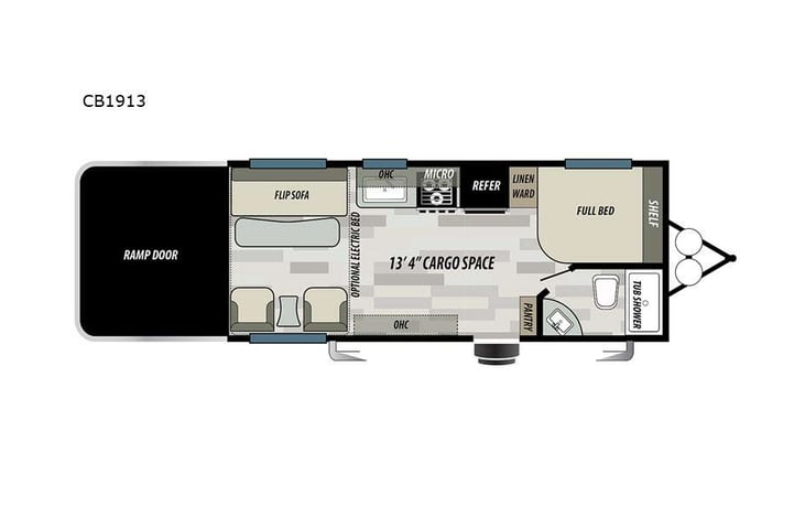 Representative floor plan provided by a trusted RVshare partner.