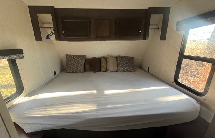 Cozy king with foam topper.