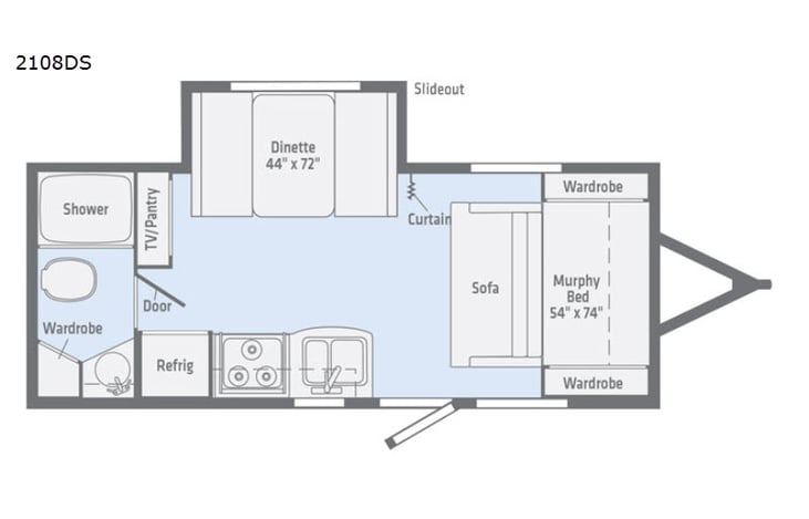 Representative floor plan provided by a trusted RVshare partner.