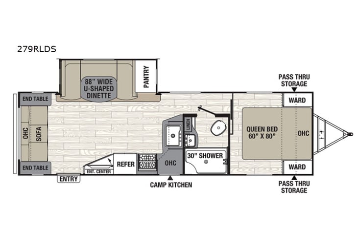 Representative floor plan provided by a trusted RVshare partner.
