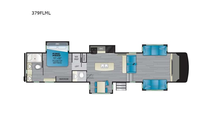 Representative floor plan provided by a trusted RVshare partner.