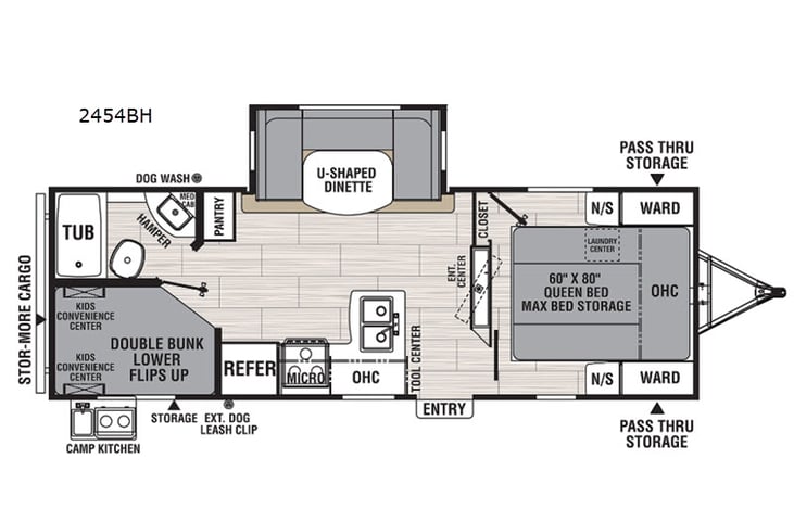 Representative floor plan provided by a trusted RVshare partner.
