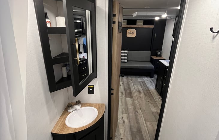 View from inside the shower