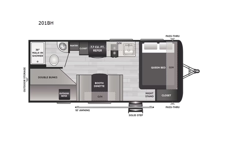 Representative floor plan provided by a trusted RVshare partner.