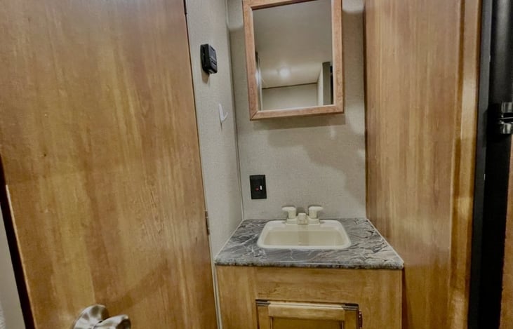 Bathroom sink & vanity.