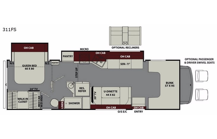 Representative floor plan provided by a trusted RVshare partner.