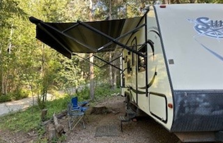 Lighted awning and lots of shade