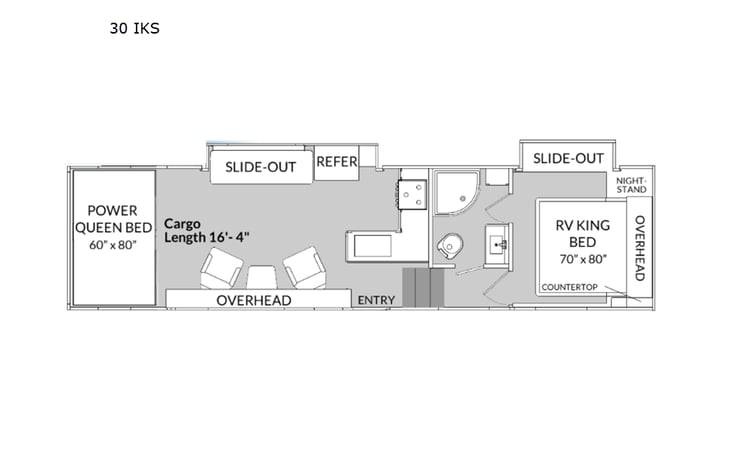 Representative floor plan provided by a trusted RVshare partner.