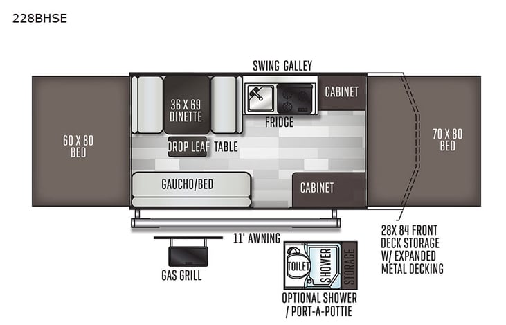 Representative floor plan provided by a trusted RVshare partner.