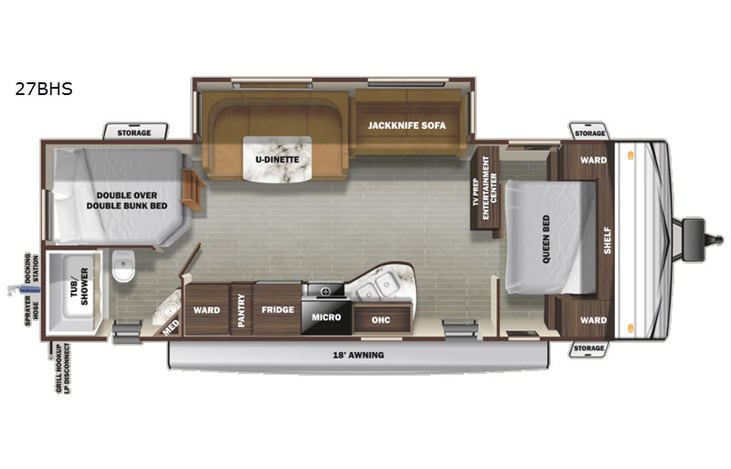 Representative floor plan provided by a trusted RVshare partner.