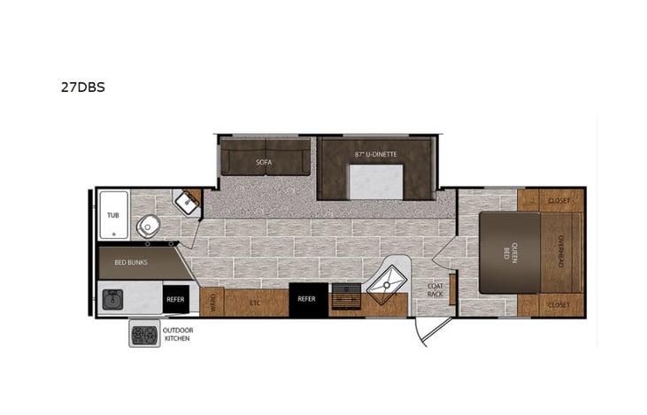 Representative floor plan provided by a trusted RVshare partner.