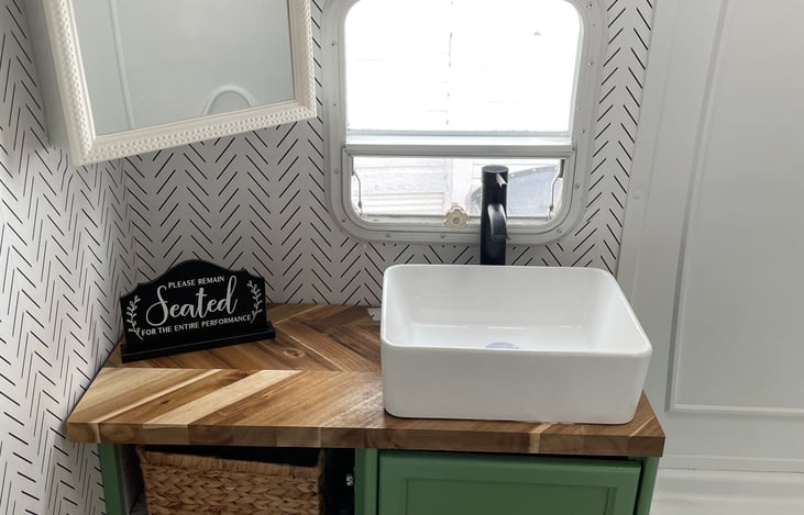 Bathtub/Shower
Toilet (DUMP fee) 
Under sink storage
Medicine cabinet storage
Bring your own bathroom linen