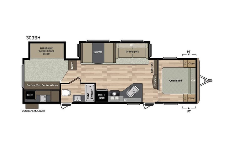 Representative floor plan provided by a trusted RVshare partner.