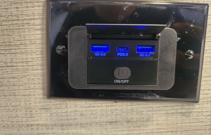 Upgraded USB ports throughout RV
