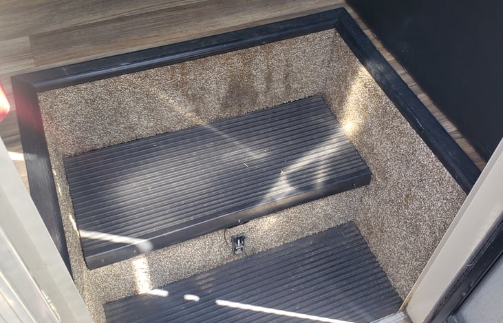 2 Steps leading into camper