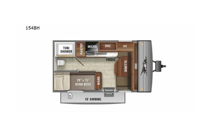 Representative floor plan provided by a trusted RVshare partner.