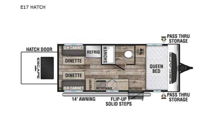 Representative floor plan provided by a trusted RVshare partner.