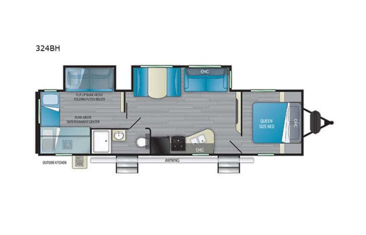 Representative floor plan provided by a trusted RVshare partner.