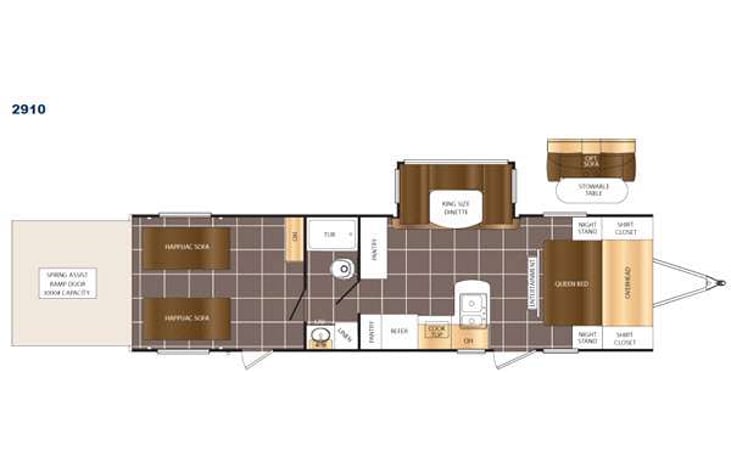 Representative floor plan provided by a trusted RVshare partner.