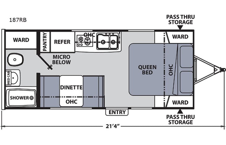 Representative floor plan provided by a trusted RVshare partner.