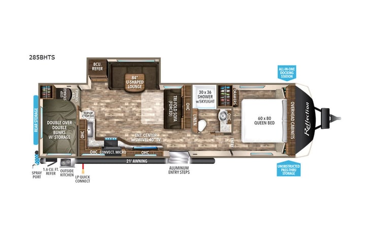 Representative floor plan provided by a trusted RVshare partner.