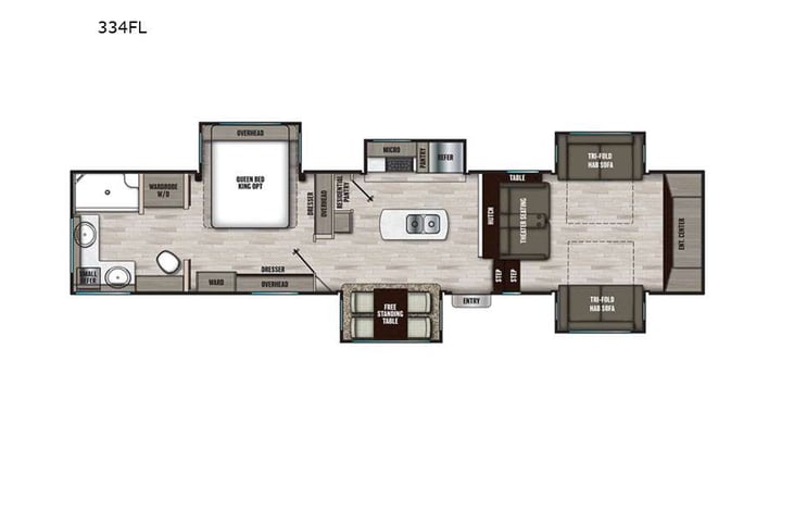 Representative floor plan provided by a trusted RVshare partner.