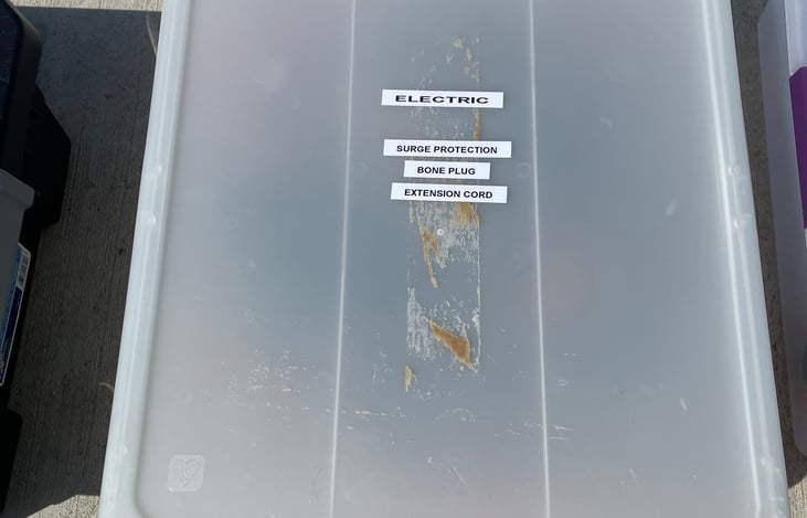 Labelled Electric storing box and all supplies included.