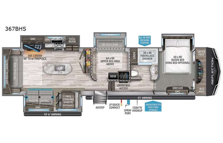 Representative floor plan provided by a trusted RVshare partner.