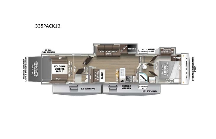 Representative floor plan provided by a trusted RVshare partner.