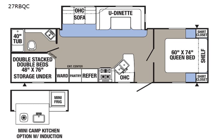 Representative floor plan provided by a trusted RVshare partner.