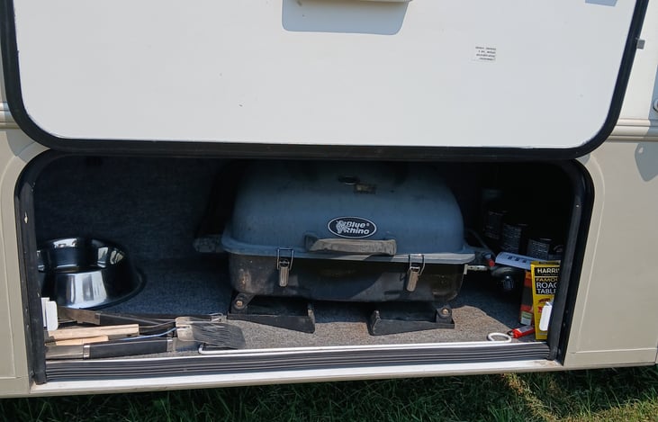 Portable propane stove and mini propane tanks included.