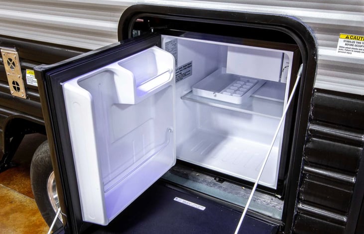 Keep your cold drinks within reach with the outdoor refrigerator.