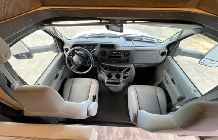 Great view of the seating for the driver and companion.