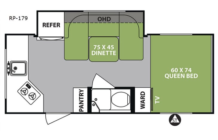 Representative floor plan provided by a trusted RVshare partner.