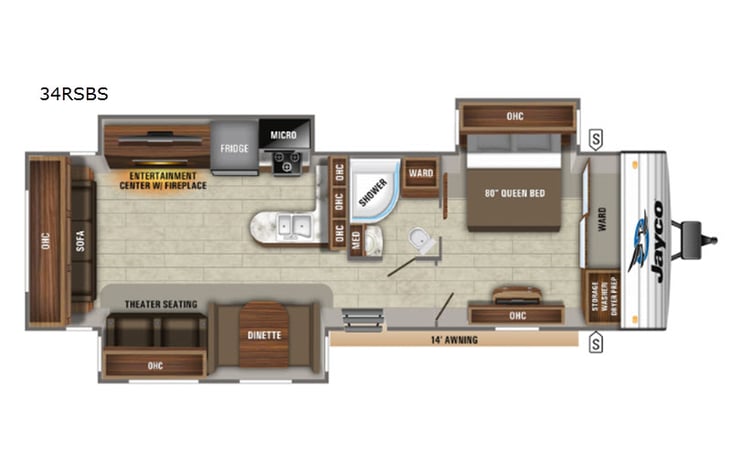 Representative floor plan provided by a trusted RVshare partner.