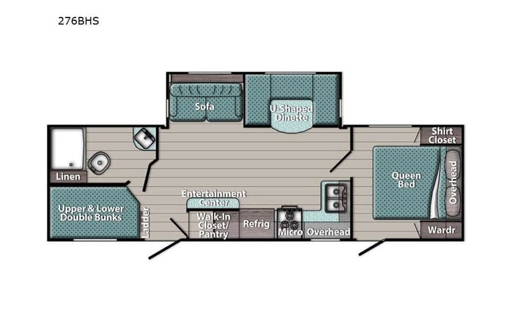 Representative floor plan provided by a trusted RVshare partner.