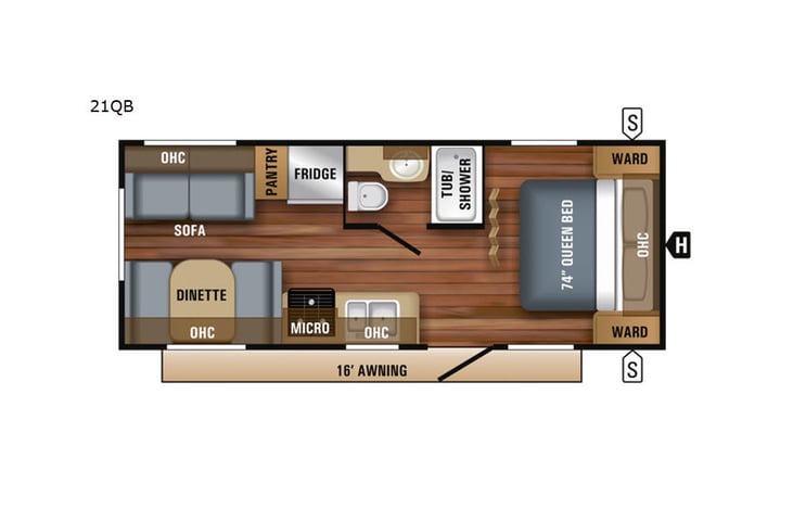 Representative floor plan provided by a trusted RVshare partner.