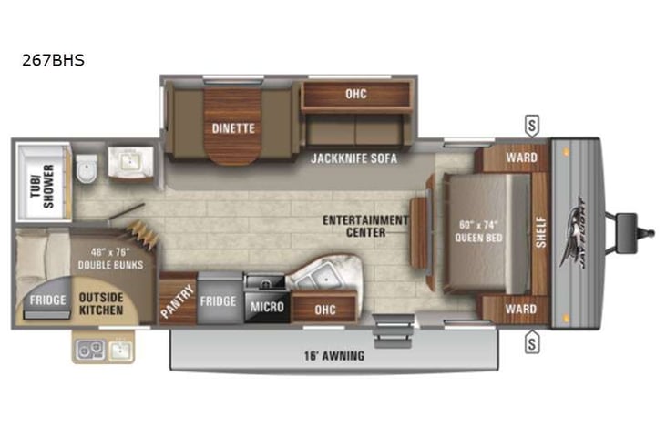 Representative floor plan provided by a trusted RVshare partner.
