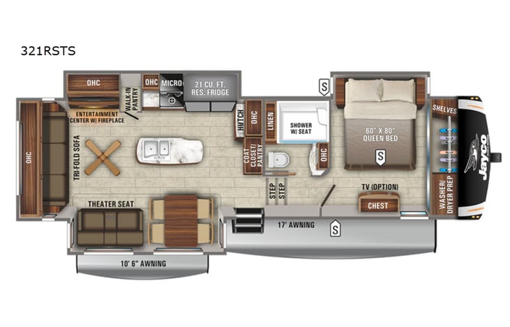 Representative floor plan provided by a trusted RVshare partner.