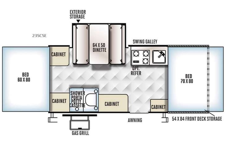 Representative floor plan provided by a trusted RVshare partner.