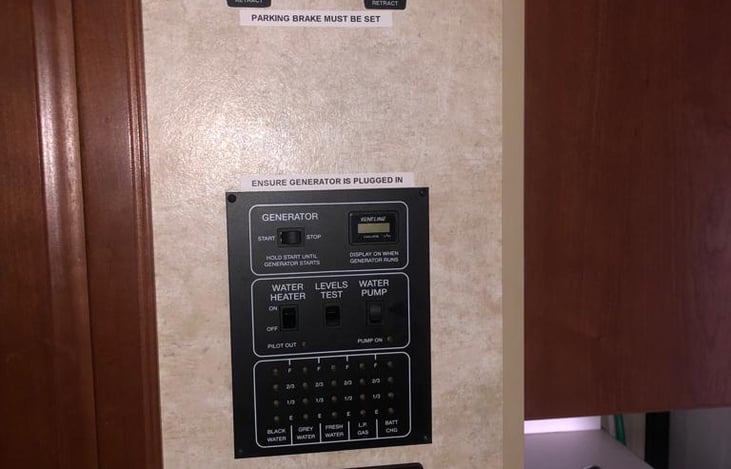 Controls for the Slide out for extra living space while parked.