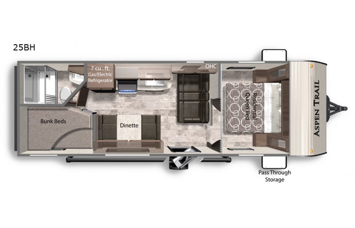 Representative floor plan provided by a trusted RVshare partner.