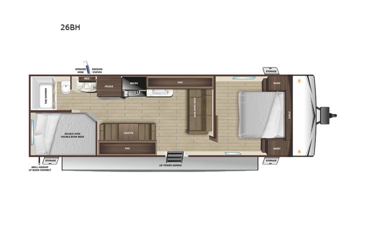Representative floor plan provided by a trusted RVshare partner.