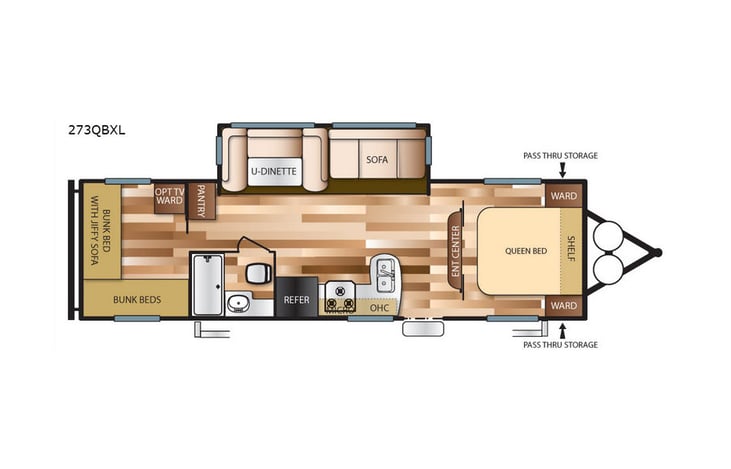 Representative floor plan provided by a trusted RVshare partner.