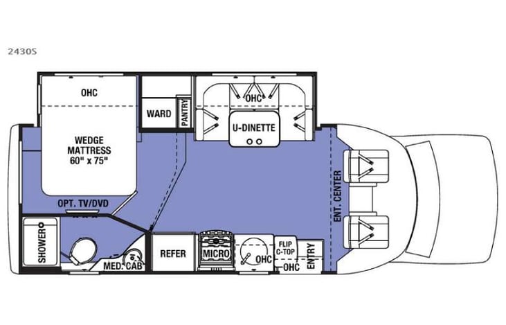 Representative floor plan provided by a trusted RVshare partner.