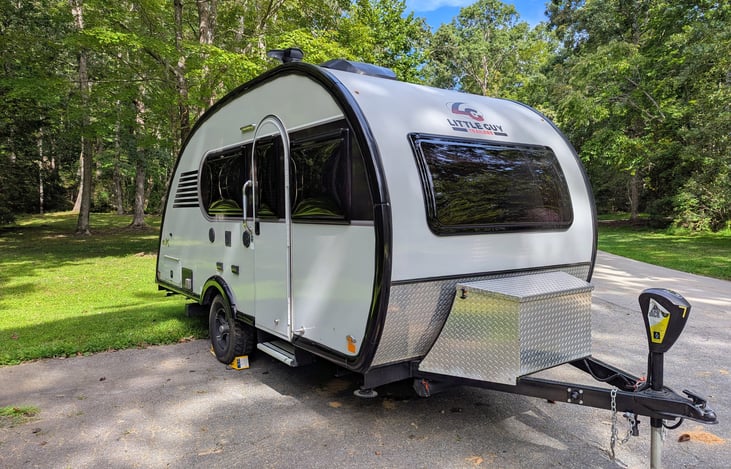 Rugged, cozy and classy, this easy-to-tow 2021 Little Guy Max is loaded with features and accommodations including Rough Rider package, solar, solid wood cabinetry, Queen bed, pop-out windows & more.