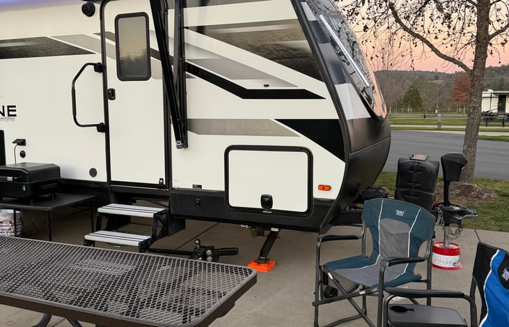 To enjoy the outdoors we have included 4 chairs, (two fording and two bag chairs). We also have a kids croquet set, cards, and board games.